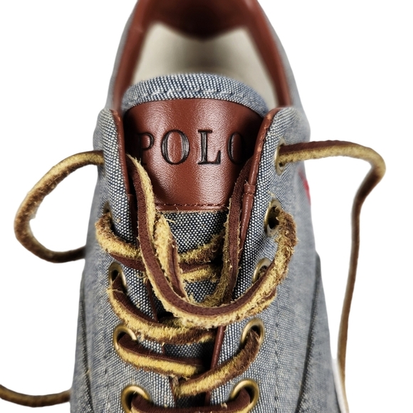 Polo by Ralph Lauren Vaughn Chambray Leather Dock Shoes Sneakers Men's Size 9.5 - Picture 10 of 12